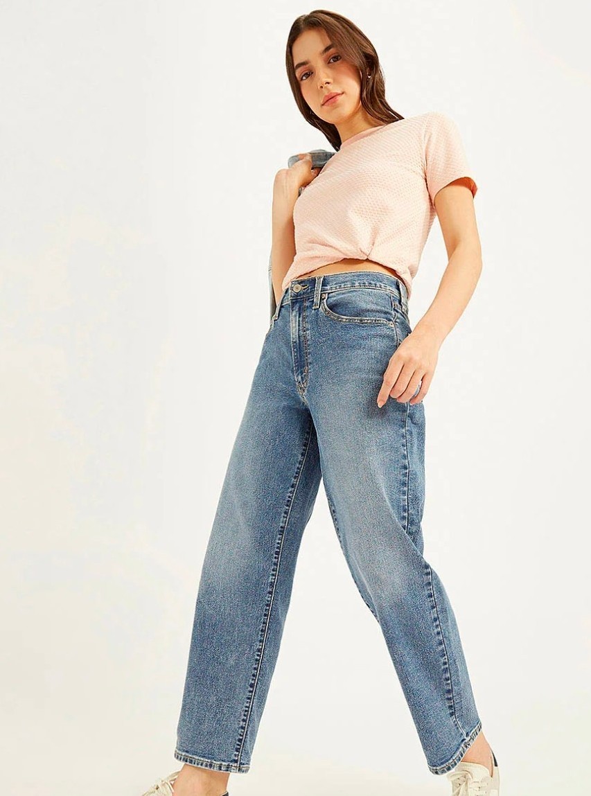 Women Blue Baggy Fit Jeans